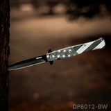 American Flag Stiletto EDC Folding Knife Cold Steel Blade, Spring Assisted - Dispatch Outdoor Life