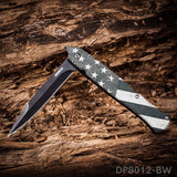 American Flag Stiletto EDC Folding Knife Cold Steel Blade, Spring Assisted - Dispatch Outdoor Life