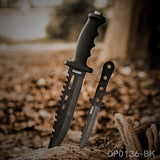 2 PC Outdoor Survival Fixed Blade Knife Set with ABS Sheath