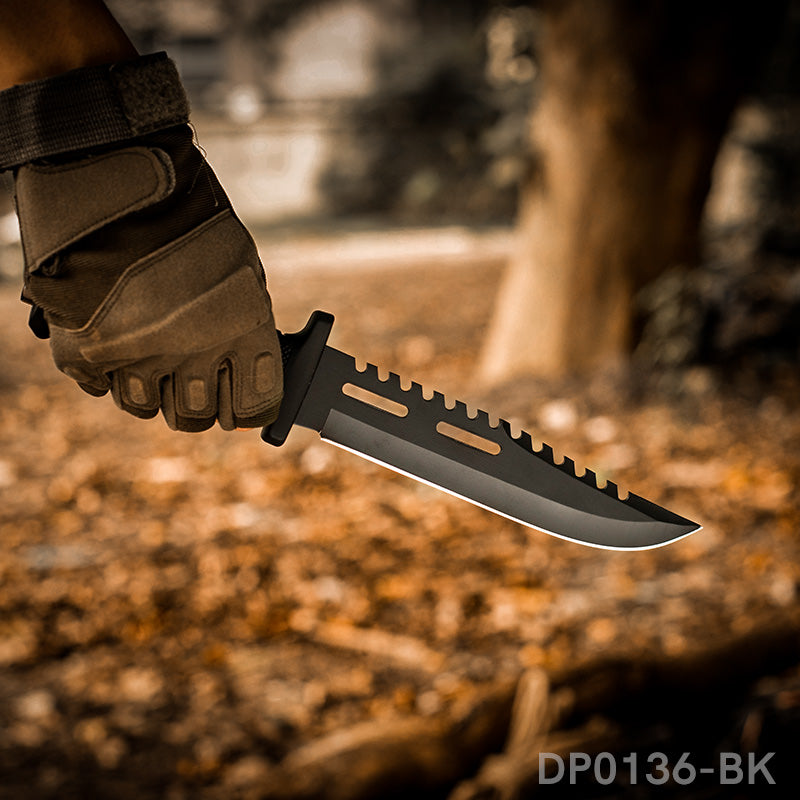 2 PC Survival Hunting Fixed Blade and Throwing Knife Set with ABS Sheath - Dispatch Outdoor Life