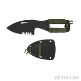 Black Oxide Fixed Blade with Rope and Sheath for EDC