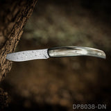 EDC Folding Hunter Damascus Steel Pocket Knife Back Lock Straight Blade with Sheath