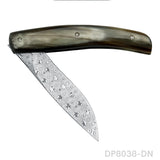 EDC Folding Hunter Damascus Steel Pocket Knife Back Lock Straight Blade with Sheath