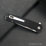 EDC Folding Knife with D2 Stainless Steel Blade, G10 Handle and Pocket Clip