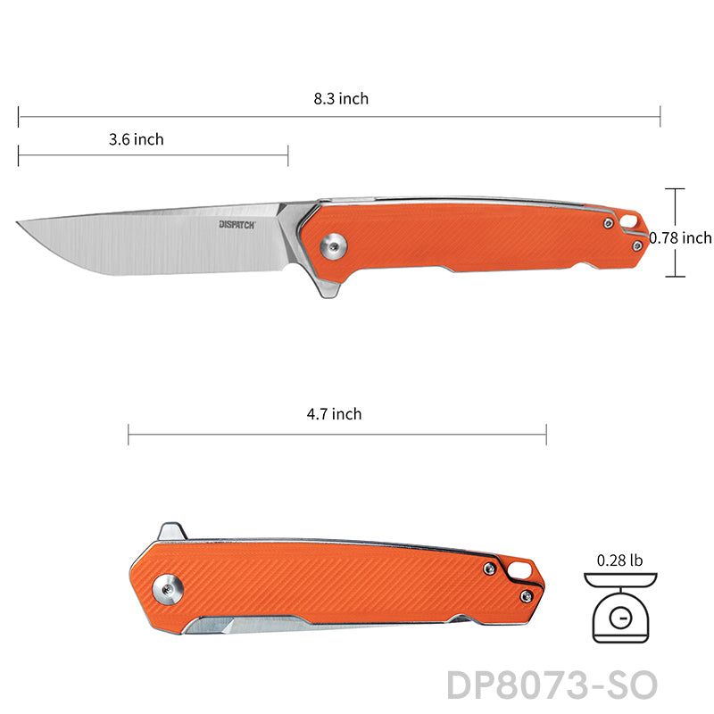 EDC Folding Knife with D2 Stainless Steel Blade, G10 Handle and Pocket Clip