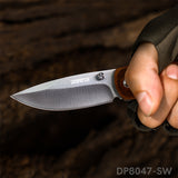 EDC Folding Combat Tactical Knife with Deer Medallion wood Handle for Christmas Day Gift - Dispatch Outdoor Life