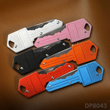 6pcs Mini Folding Keychain Knife Package for Cutting Rope, Paper Boxes and Fruits 