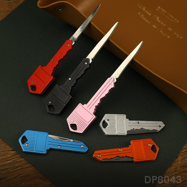 6-Piece Key-Shaped Folding Pocket Knife Set – Mini EDC Keychain Utilit ...