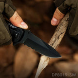 Engraved Tactical Folding Pocket Knife Spring Assisted With Ergonomic Wood Handle - Dispatch Outdoor Life