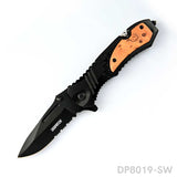 Engraved Tactical Folding Pocket Knife Spring Assisted With Ergonomic Wood Handle - Dispatch Outdoor Life