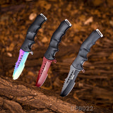 Fashion Colorful Folding Knife Serrated Blade with Safety Finger Grip Handle