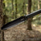 Fixed Blade Bushcraft Knife with Sheath with Non-Slip Rubber Handle