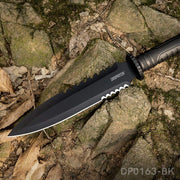 Fixed Blade Bushcraft Knife with Sheath with Non-Slip Rubber Handle