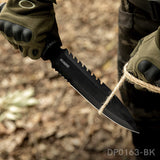 Fixed Blade Bushcraft Knife with Sheath with Non-Slip Rubber Handle