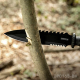 Fixed Blade Bushcraft Knife with Sheath with Non-Slip Rubber Handle