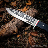 Fixed Blade Camping Knife with Full-Tang Blackwood Handle, Nylon Sheath for Outdoor - Dispatch Outdoor Life