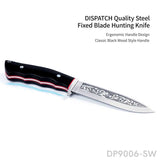 Fixed Blade Camping Knife with Full-Tang Blackwood Handle, Nylon Sheath for Outdoor - Dispatch Outdoor Life