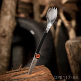 Compact 3  in 1 Folding Knife and Spoon Camping Utensils