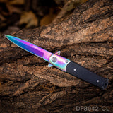 Folding Pocket Knife Rainbow Titanium Coating Blade G10 Handle for Self Defense - Dispatch Outdoor Life