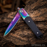 Folding Pocket Knife Rainbow Titanium Coating Blade G10 Handle for Self Defense - Dispatch Outdoor Life