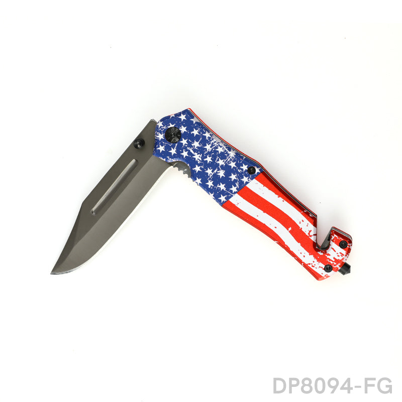 Full Metal National Flag Design Folding Knife with Titanium Coating