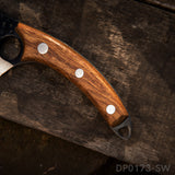 Full Tang Cleaver Bone Knife with Curved Rosewood Handle