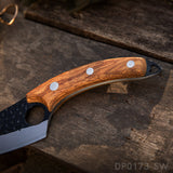 Full Tang Cleaver Bone Knife with Curved Rosewood Handle