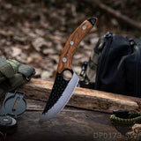 Full Tang Cleaver Bone Knife with Curved Rosewood Handle