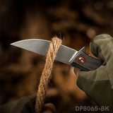 DISPATCH Pocket Folding Knife, 8cr13 Stainless Steel, Micarta Handle,Outdoors Multi-use Camping Knife