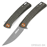 DISPATCH Pocket Folding Knife, 8cr13 Stainless Steel, Micarta Handle,Outdoors Multi-use Camping Knife