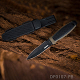 Heavy Duty Fixed Blade Hunting Knife Rubberized ABS Handle with K Sheath