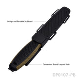 Heavy Duty Fixed Blade Hunting Knife Rubberized ABS Handle with K Sheath