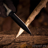 Heavy Duty Fixed Blade Hunting Knife Rubberized ABS Handle with K Sheath