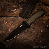 Heavy Duty Fixed Blade Hunting Knife Rubberized ABS Handle with K Sheath