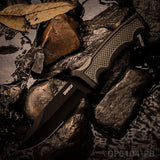 Heavy Duty Fixed Blade Hunting Knife Rubberized ABS Handle with K Sheath
