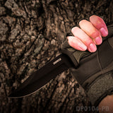 Heavy Duty Fixed Blade Hunting Knife Rubberized ABS Handle with K Sheath