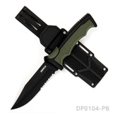 Heavy Duty Fixed Blade Hunting Knife Rubberized ABS Handle with K Sheath