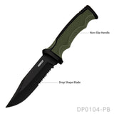 Heavy Duty Fixed Blade Hunting Knife Rubberized ABS Handle with K Sheath