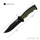 Heavy Duty Fixed Blade Hunting Knife Rubberized ABS Handle with K Sheath
