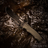 Heavy Duty Fixed Blade Hunting Knife Rubberized ABS Handle with K Sheath