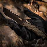 Heavy Duty Fixed Blade Hunting Knife Rubberized ABS Handle with K Sheath