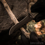 Heavy Duty Fixed Blade Hunting Knife Rubberized ABS Handle with K Sheath