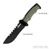 Heavy Duty Fixed Blade Hunting Knife Rubberized ABS Handle with K Sheath
