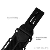 Heavy Duty Fixed Blade Hunting Knife Rubberized ABS Handle with K Sheath