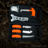 6 Piece Hunting Field Dressing Kit with Case - Portable Butcher Game Processor Set
