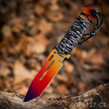 8.6'' Closed Tactical Fixed-Blade Color Knife With Leather Sheath, and Handle with Tie Rope for Outdoor, Tactical, Survival and EDC - Dispatch Outdoor Life