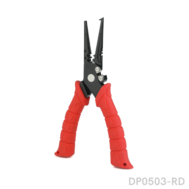 Long Nose Carbon Steel Red Fishing Pliers with Nonslip Handle