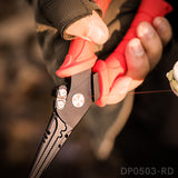 Long Nose Carbon Steel Red Fishing Pliers with Nonslip Handle