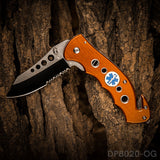 4.5" Closed Folding Pocket Knife Alumina Handle with Rope Cutter and Glass Breaker