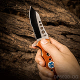 4.5" Closed Folding Pocket Knife Alumina Handle with Rope Cutter and Glass Breaker